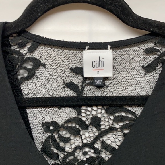 Cabi lace black Vneck tunic top sz small - Picture 2 of 5